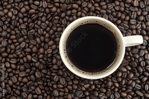 a white cup of black coffee photo