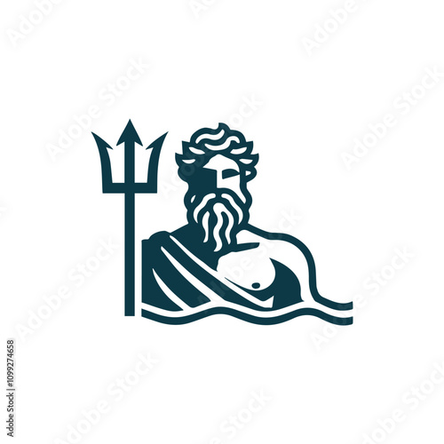 Poseidon god logo