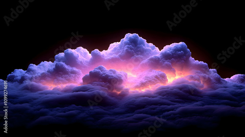 Glowing Purple Cloudscape 3D Render