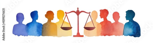 Justice and Non-Discrimination: A Bright Watercolor Representation of Equality and Fairness for All. photo