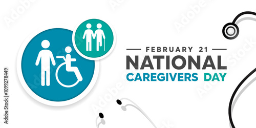 National Caregivers Day. Peoples, and stesthoscope. Great for cards, banners, posters, social media and more. White background.