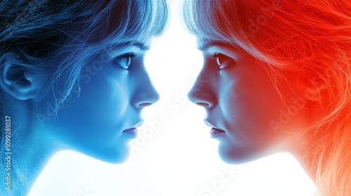 Dual Faces Representing Mental Health Concepts photo