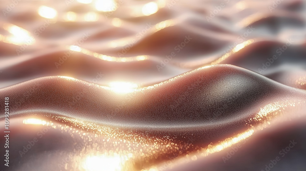 Fototapeta premium Golden Rose Gradient Fluid Ripple Texture