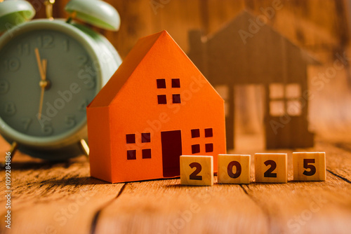 Orange Paper House Model with 