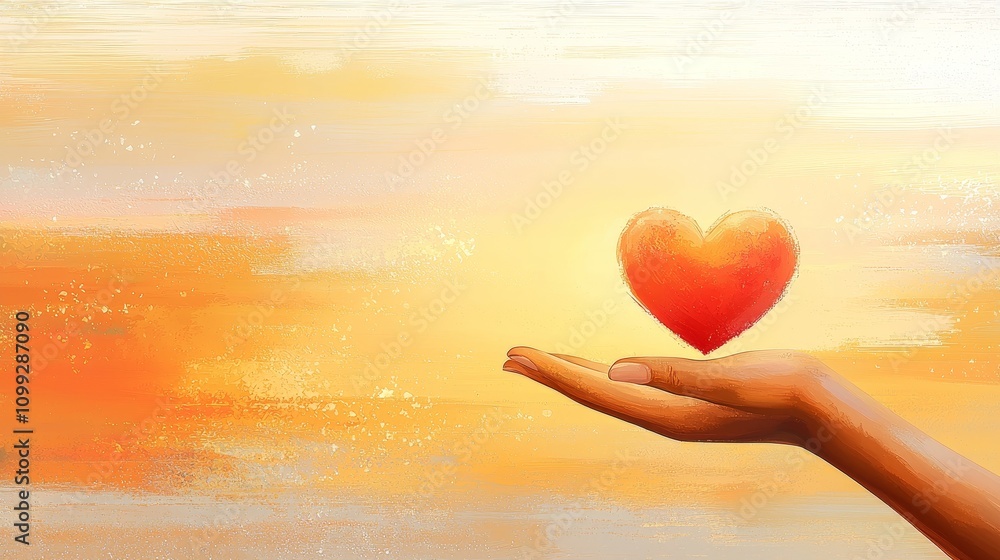 Fototapeta premium Hand Drawn Concept of Emotional Healing Heart