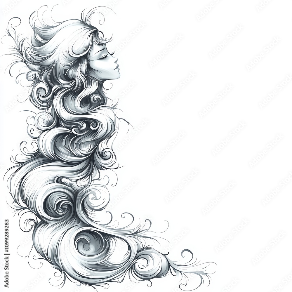 Fototapeta premium Elegant Hand-Drawn Waves with Curves and Flow