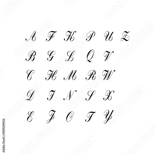 Alphabet letters set. Monogrammed initials are perfect for wedding invitations, greeting cards, logos, posters and more.