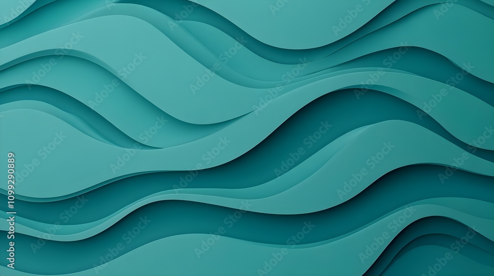 Obraz premium Teal Abstract Wave Background