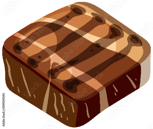Delicious Chocolate Cake Slice Illustration