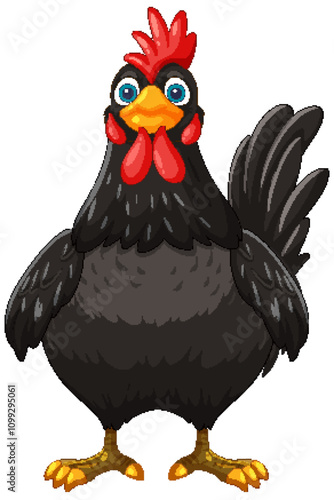 Colorful Cartoon Rooster Illustration