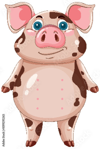 Cute Cartoon Pig with Spots