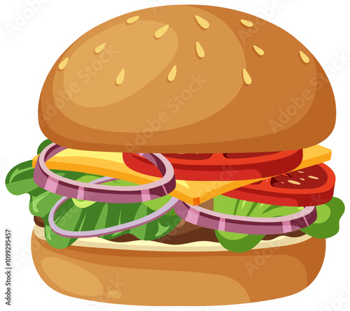 Delicious Cheeseburger with Fresh Ingredients