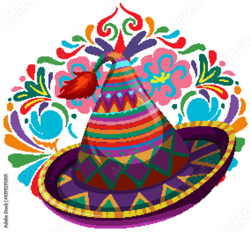 Colorful Mexican Sombrero Illustration