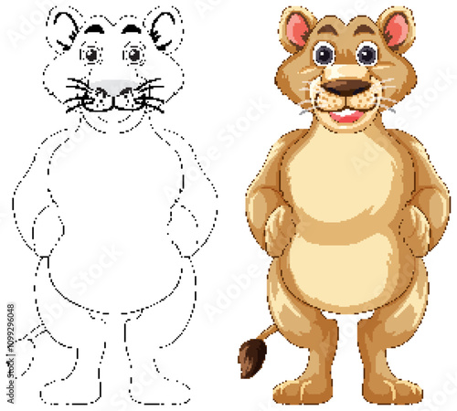 Cute Cartoon Lion Illustration