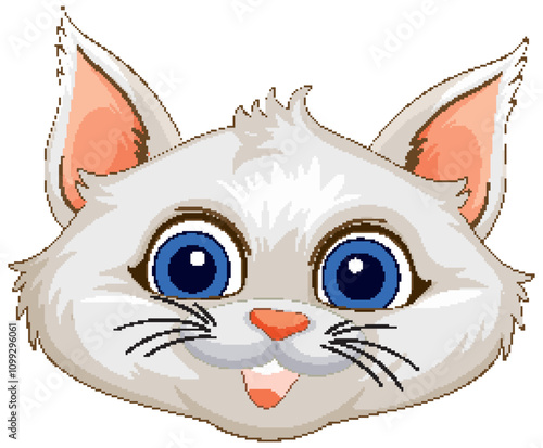 Cute Cat with Big Blue Eyes