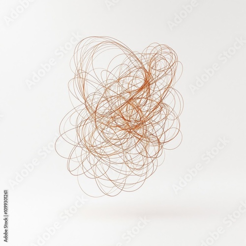 Abstract composition of interlaced copper wires, crisscrossed, pattern, web