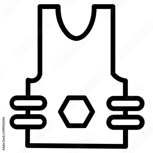Military Police Vest Line Icon