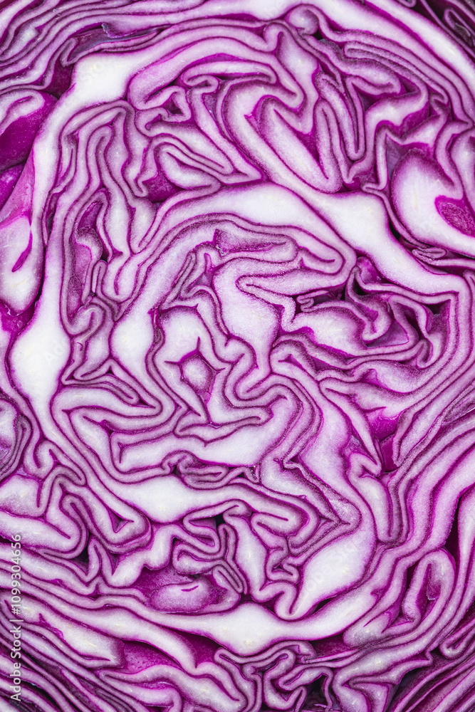 Obraz premium Food Concepts. Extreme Closeup of Purple Cabbage Texture.