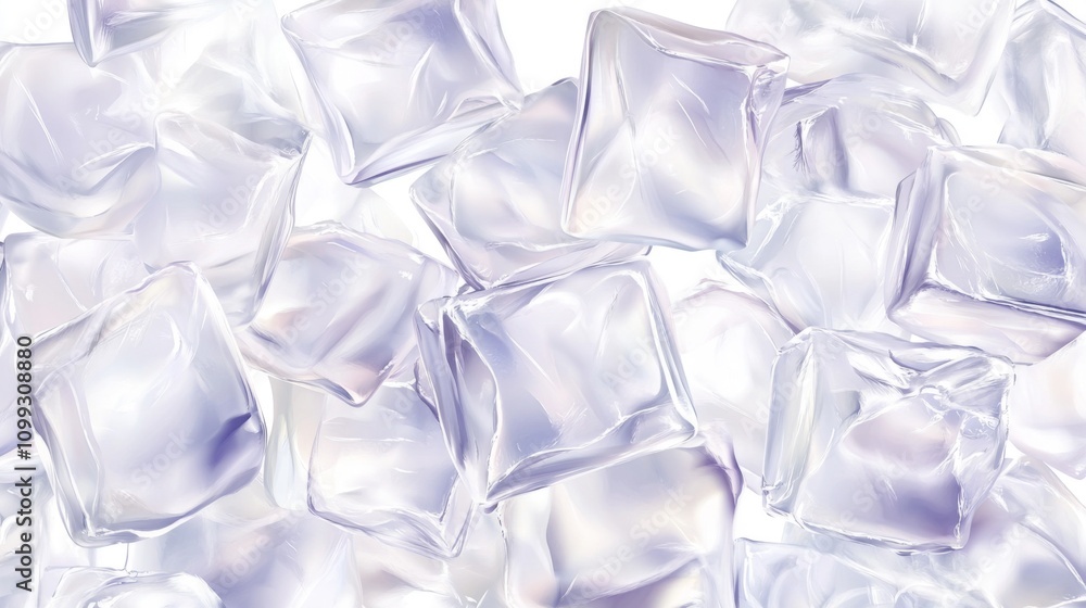 Obraz premium Crystal Clear Ice Cubes: A Refreshing Visual