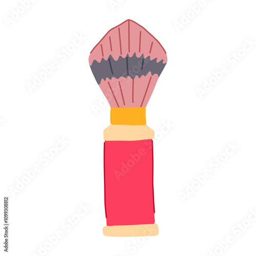 synthetic shaving brush cartoon. boar badger, soft exfoliate, luxury grooming synthetic shaving brush sign. isolated symbol vector illustration