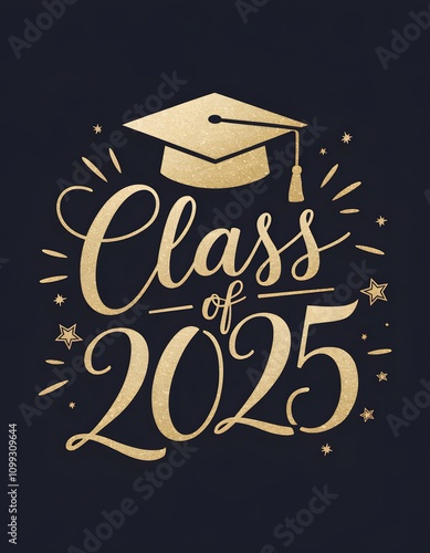 class of 2025 graduation gold design perfect for cards and invites

