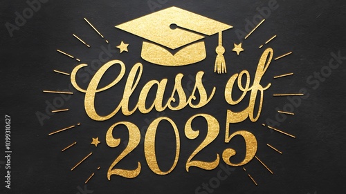 class of 2025 graduation gold design perfect for cards and invites

