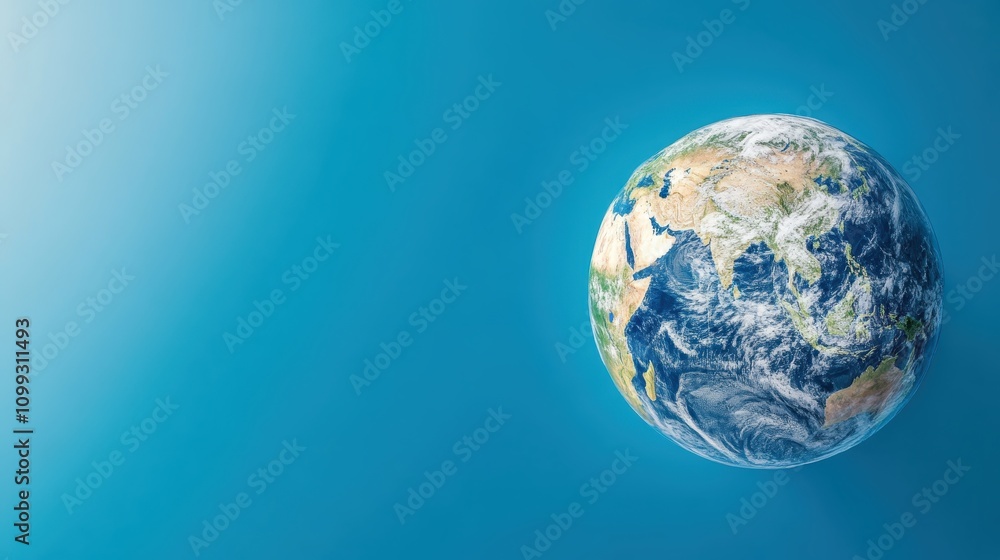 Obraz premium Global Earth Planet Blue Background World Map Ecology Concept