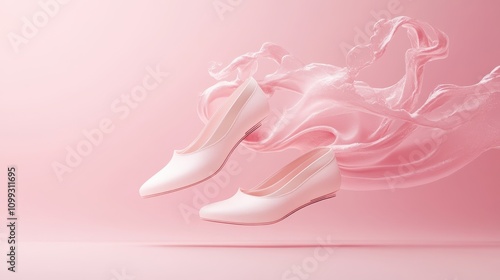 Colorful pointy toe women's shoes with high heels,Female stiletto heels in suede leather,Mock up,template,stylish high heel,women essential beauty items,copy space.