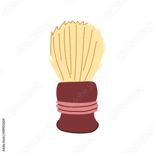 soft shaving brush cartoon. exfoliate luxury, grooming shave, wet smooth soft shaving brush sign. isolated symbol vector illustration