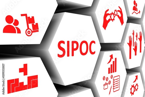 SIPOC concept cell background 3d illustration photo