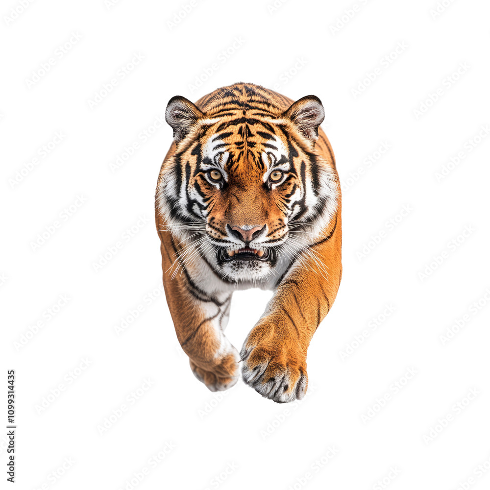 Obraz premium Majestic Bengal Tiger Charging - Powerful Wildlife Image