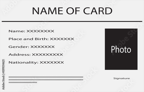 illustration of a card, picture card, template card, vector card, card identity, card identity vector