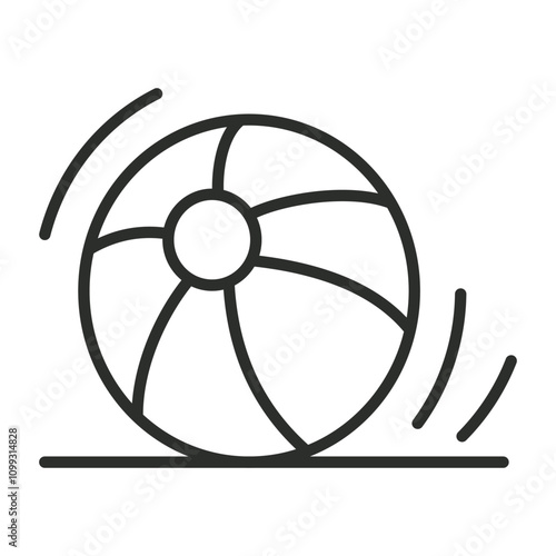 Ball icon, Summer game outline icon, editable vector illustration and transparent graphic element. Isolated on white background