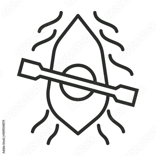 Canoe icon, Summer game outline icon, editable vector illustration and transparent graphic element. Isolated on white background