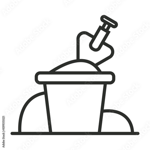 Sand bucket icon, Summer game outline icon, editable vector illustration and transparent graphic element. Isolated on white background