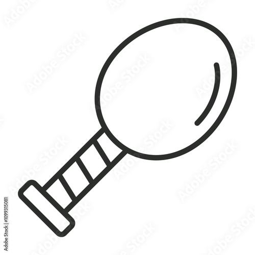 Racket icon, Summer game outline icon, editable vector illustration and transparent graphic element. Isolated on white background