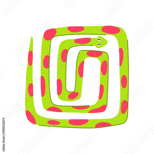 viper snake oriental cartoon. python serpent, scales fangs, slither reptile viper snake oriental sign. isolated symbol vector illustration