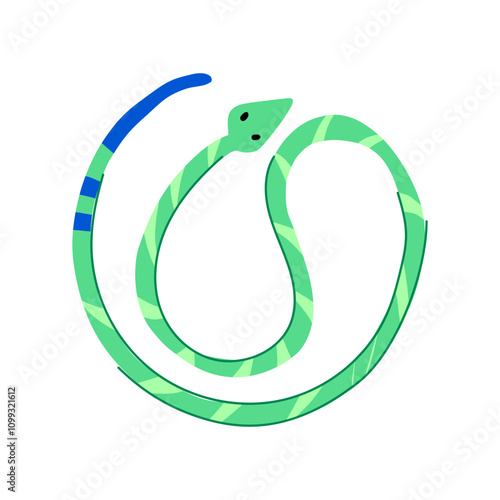 fangs snake oriental cartoon. slither reptile, danger exotic, charm hiss fangs snake oriental sign. isolated symbol vector illustration