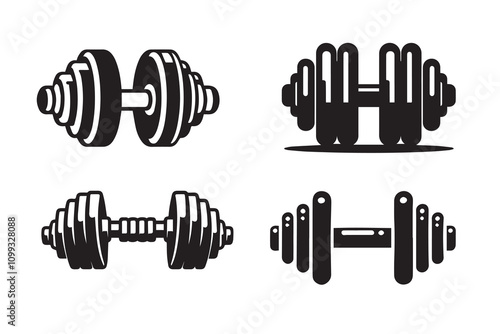 Dumbbell silhouette  illustration