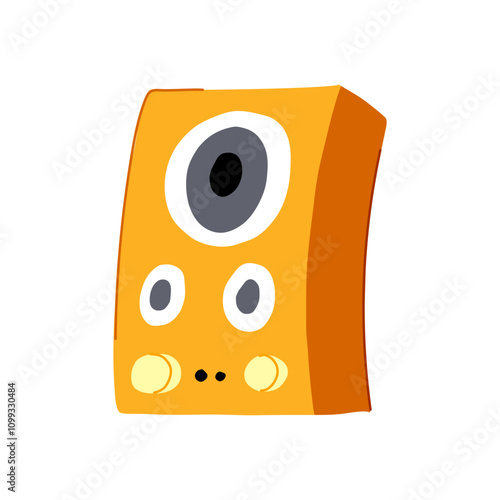 bluetooth speaker music cartoon. loud quality, surround stereo, amplifier subwoofer bluetooth speaker music sign. isolated symbol vector illustration