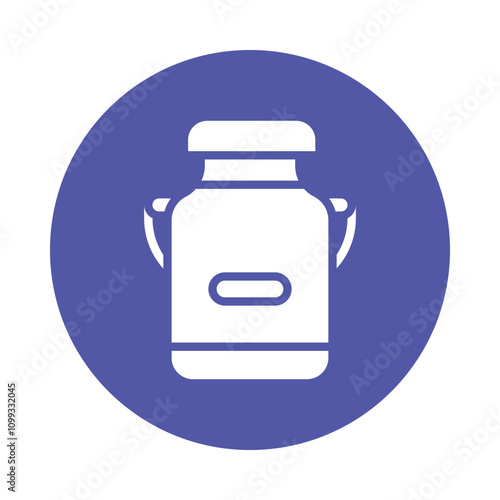Milk Can Vector Glyph Circle. Eps 10 file