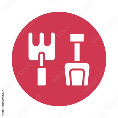 Digging Tool Vector Glyph Circle. Eps 10 file