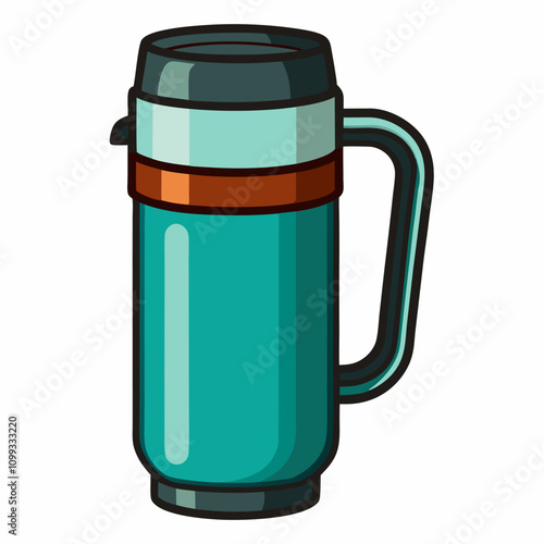 travel thermos mug vector illustration