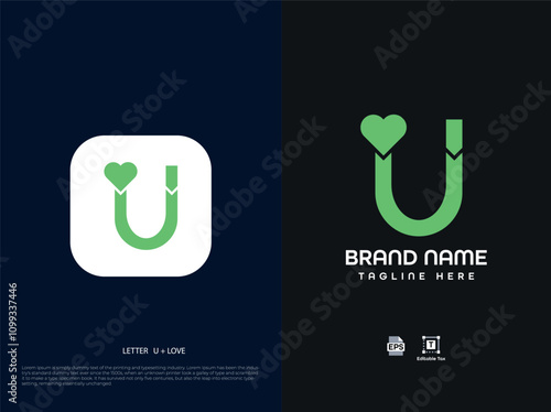 U modern branding logo  photo