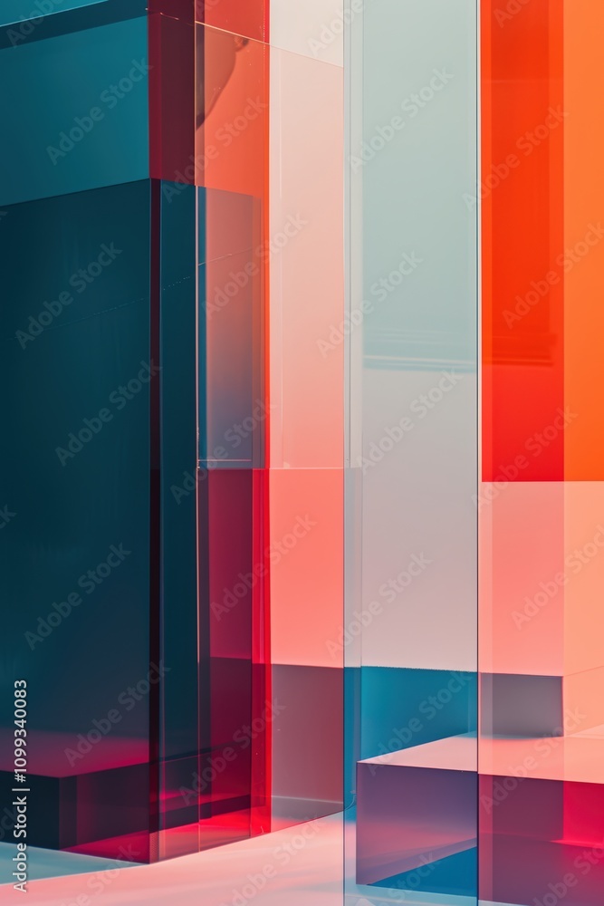 Fototapeta premium Abstract geometric forms in vibrant colors