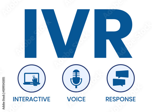 IVR - Interactive Voice Response, acronym business concept