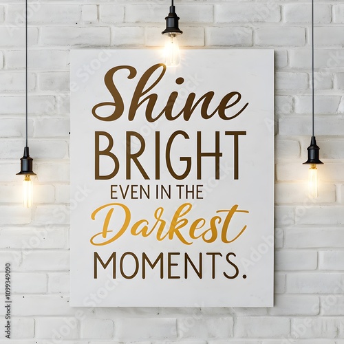 Shine bright even in the darkest moments quote, inspiring strength and resilience. A powerful reminder to maintain hope and positivity through life's toughest challenges and hardships photo