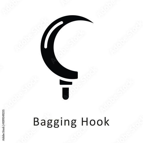 Bagging Hook Vector Filled Outline Icon. Eps 10 file