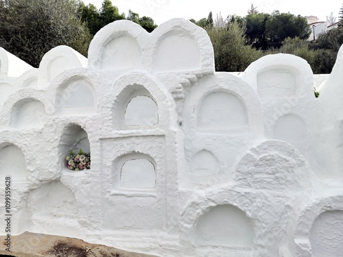 Circular cemetery of Sayalonga, Malaga, Spain,