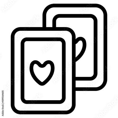 Playing cards Line Icon